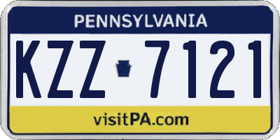 PA license plate KZZ7121