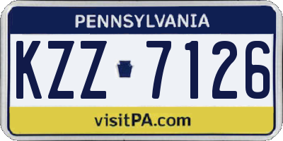 PA license plate KZZ7126