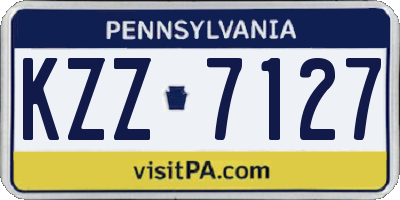 PA license plate KZZ7127