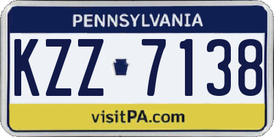 PA license plate KZZ7138