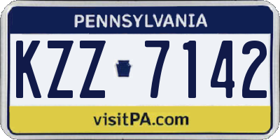 PA license plate KZZ7142