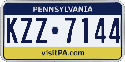 PA license plate KZZ7144