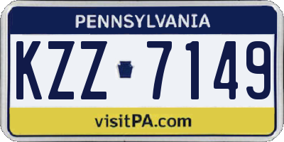 PA license plate KZZ7149