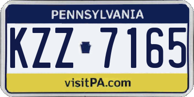 PA license plate KZZ7165