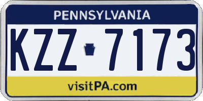 PA license plate KZZ7173