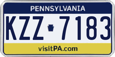 PA license plate KZZ7183