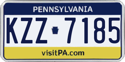 PA license plate KZZ7185