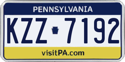 PA license plate KZZ7192