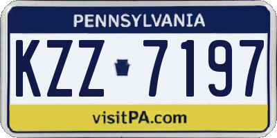PA license plate KZZ7197