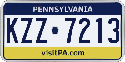 PA license plate KZZ7213