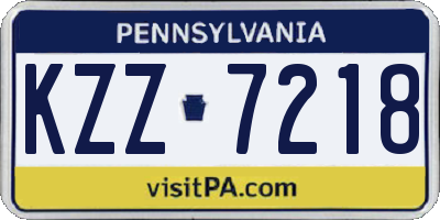 PA license plate KZZ7218