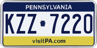 PA license plate KZZ7220