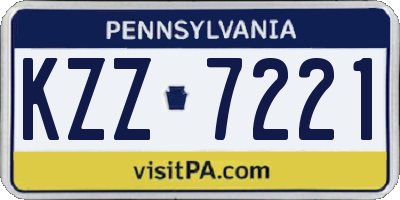 PA license plate KZZ7221
