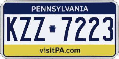 PA license plate KZZ7223
