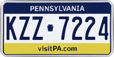 PA license plate KZZ7224