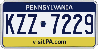 PA license plate KZZ7229