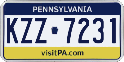 PA license plate KZZ7231