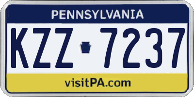 PA license plate KZZ7237