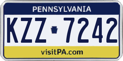 PA license plate KZZ7242