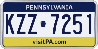 PA license plate KZZ7251