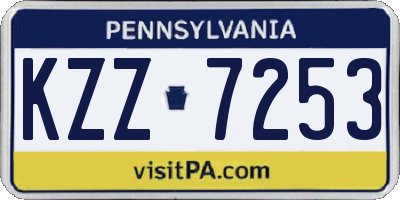 PA license plate KZZ7253