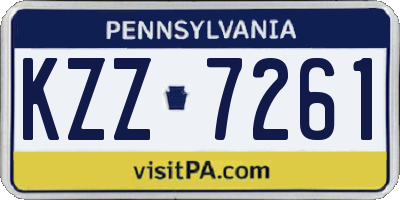 PA license plate KZZ7261