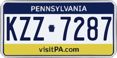 PA license plate KZZ7287
