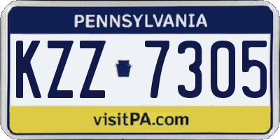 PA license plate KZZ7305