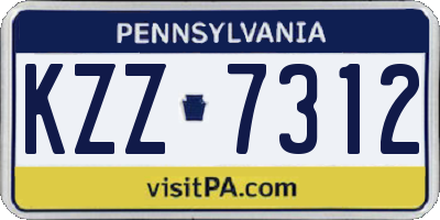 PA license plate KZZ7312