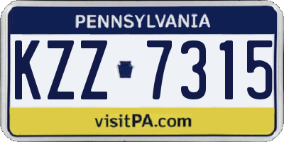 PA license plate KZZ7315