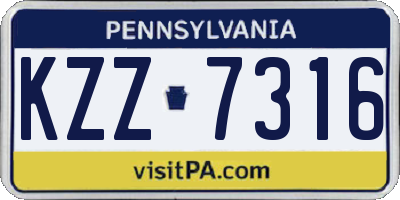 PA license plate KZZ7316