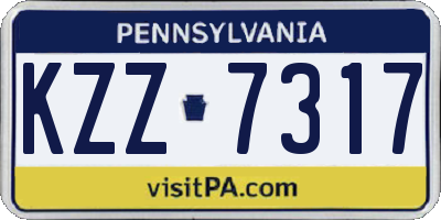 PA license plate KZZ7317