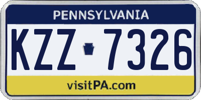 PA license plate KZZ7326