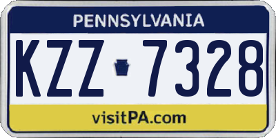 PA license plate KZZ7328