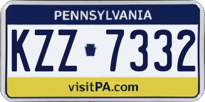 PA license plate KZZ7332