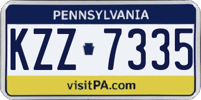 PA license plate KZZ7335