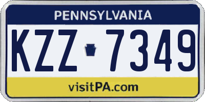 PA license plate KZZ7349