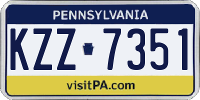 PA license plate KZZ7351