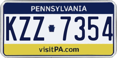 PA license plate KZZ7354