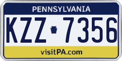 PA license plate KZZ7356