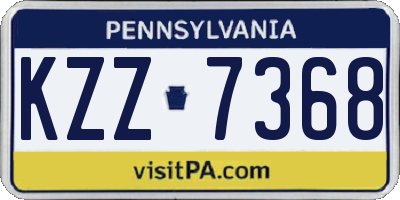 PA license plate KZZ7368