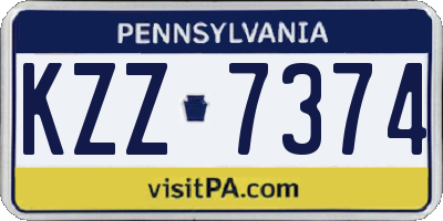 PA license plate KZZ7374