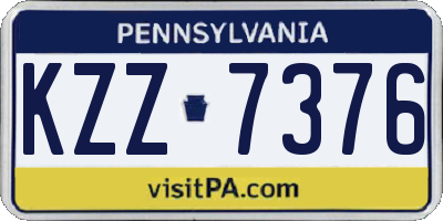 PA license plate KZZ7376