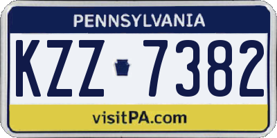 PA license plate KZZ7382