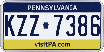 PA license plate KZZ7386