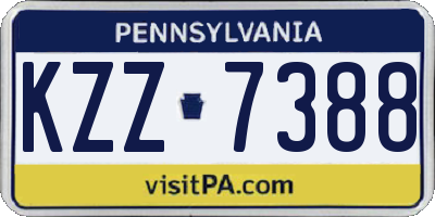 PA license plate KZZ7388
