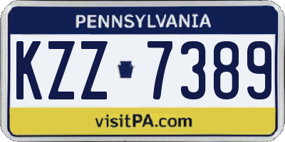 PA license plate KZZ7389