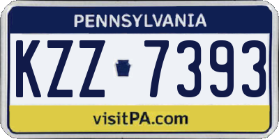 PA license plate KZZ7393