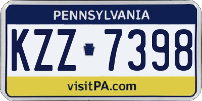 PA license plate KZZ7398