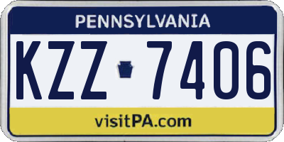PA license plate KZZ7406